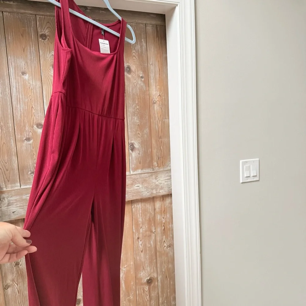 NWT Pretty Garden Deep Red Sleeveless Romper / Pantsuit, Size XL - Picture 5 of 16
